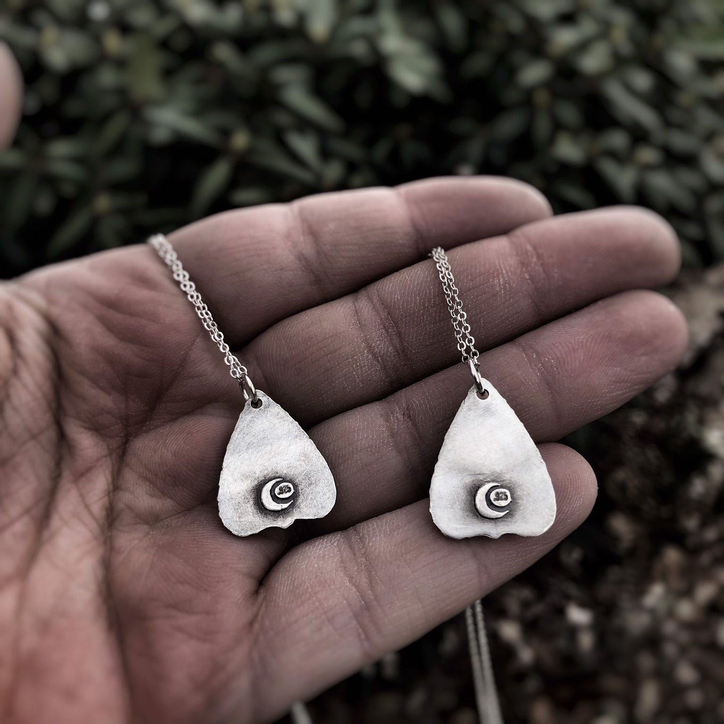 Rainbow Moonstone Sterling Silver Mini Planchette Necklace